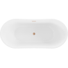Mexen Montana baignoire autoportante 170 x 80 cm, blanche, trop-plein cuivre brossé - 52011708000-65