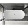 Baignoire autoportante Mexen Montana 170 x 80 cm, blanche, débordement noir - 52011708000-70