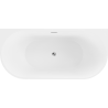 Baignoire Mexen Oval murale autoportante 140 x 75 cm, blanche/noire, bonde chromée - 52671407575-01