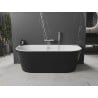 Mexen Oval baignoire autoportante adossée 150 x 75 cm, blanc/noir, trop-plein chromé - 52671507575-01