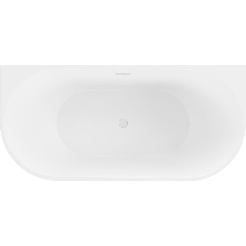 Mexen Oval baignoire autoportante adossée 140 x 75 cm, blanche/noire, trop-plein blanc - 52671407575-20