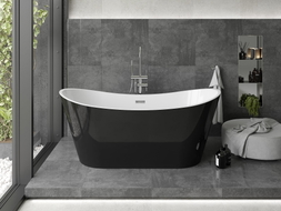 Mexen Montana baignoire autoportante 170 x 80 cm, blanche/noire, trop-plein chromé - 52011708075-01
