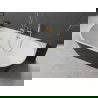 Baignoire Mexen Ovale autoportante murale 140 x 75 cm, blanc/noir, évacuation dorée brossée - 52671407575-55