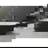 Baignoire Mexen Ovale autoportante murale 140 x 75 cm, blanc/noir, évacuation dorée brossée - 52671407575-55