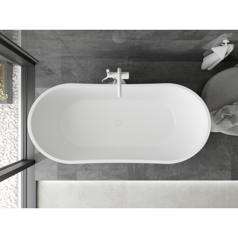 Mexen Montana baignoire autoportante 170 x 80 cm, blanc/noir, trop-plein blanc - 52011708075-20