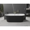 Mexen Oval baignoire autoportante adossée 150 x 75 cm, blanc/noir, trop-plein or brossé - 52671507575-55