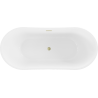 Mexen Montana baignoire autoportante 170 x 80 cm, blanc/noir, trop-plein or brossé - 52011708075-55