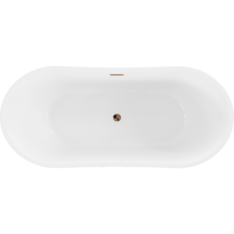 Mexen Montana baignoire autoportante 170 x 80 cm, blanche/noire, trop-plein or rose - 52011708075-60