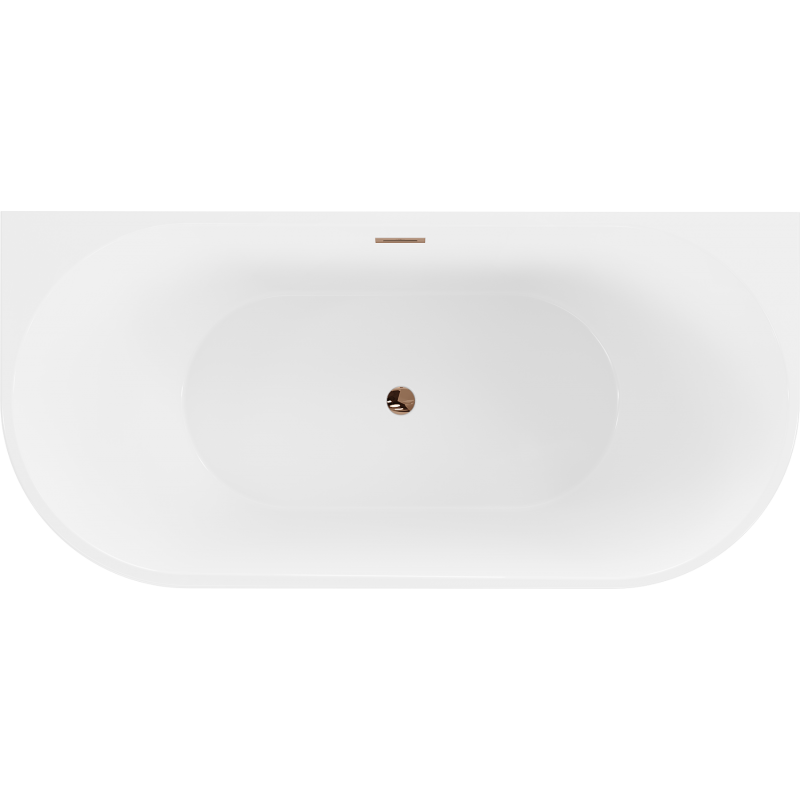 Mexen Oval baignoire autoportante murale 140 x 75 cm, blanche/noire, trop-plein or rose - 52671407575-60