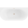Mexen Oval baignoire autoportante murale 140 x 75 cm, blanche/noire, trop plein en laiton brossé - 52671407575-65