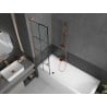 Mexen Next L paroi de baignoire à 1 panneau 50 x 150 cm, grille noire, cuivre brossé - 895-050-000-03-77-65