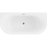 Baignoire Mexen Oval autoportante contre le mur 140 x 75 cm, blanche/noire, évacuation gun gray brossé - 52671407575-66