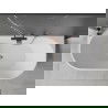 Mexen Oval baignoire autoportante murale 140 x 75 cm, blanche/noire, trop plein en laiton brossé - 52671407575-65