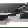 Mexen Oval baignoire autoportante murale 140 x 75 cm, blanche/noire, trop plein en laiton brossé - 52671407575-65