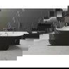 Baignoire Mexen Oval freestanding murale 150 x 75 cm, blanche/noire, trop-plein gun gray brossé - 52671507575-66