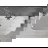 Baignoire Mexen Oval autoportante contre le mur 140 x 75 cm, blanche/noire, évacuation gun gray brossé - 52671407575-66