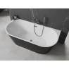 Mexen Oval baignoire autoportante adossée 140 x 75 cm, blanc/noir, trop-plein gun metal - 52671407575-95