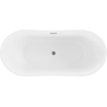 Mexen Montana baignoire autoportante 170 x 80 cm, blanc/noir, trop-plein gris canon brossé - 52011708075-66