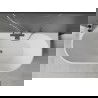 Mexen Oval baignoire îlot adossée 150 x 75 cm, blanche/noire, trop-plein gun metal - 52671507575-95