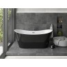 Mexen Montana baignoire autoportante 170 x 80 cm, blanc/noir, trop-plein gris canon brossé - 52011708075-66