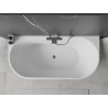 Mexen Oval baignoire autoportante adossée 140 x 75 cm, blanc/noir, trop-plein gun metal - 52671407575-95