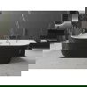 Baignoire Mexen Oval autoportante à mur 140 x 75 cm, blanche/noire, évacuation gun metal - 52671407575-95