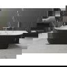 Mexen Oval baignoire autoportante murale 150 x 75 cm, blanche/noire, vidage en nickel brossé - 52671507575-97