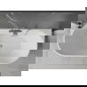 Baignoire Mexen Oval autoportante murale 140 x 75 cm, blanche/noire, évacuation en nickel brossé - 52671407575-97