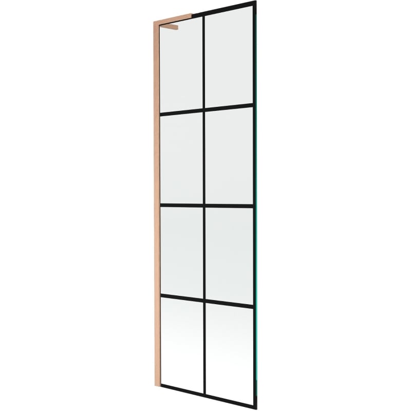 Mexen Next L pare-douche 1-volet 60 x 150 cm, grille noire, cuivre brossé - 895-060-000-03-77-65