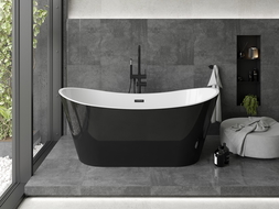 Baignoire autonome Mexen Montana 170 x 80 cm, blanche/noire, trop plein noir - 52011708075-70