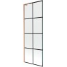 Mexen Next L paroi de baignoire 1 volet 70 x 150 cm, grille noire, cuivre brossé - 895-070-000-03-77-65