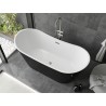 Mexen Montana baignoire autoportante 170 x 80 cm, blanche/noire, trop-plein en nickel brossé - 52011708075-97