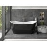 Mexen Montana baignoire autoportante 170 x 80 cm, blanche/noire, trop-plein en nickel brossé - 52011708075-97