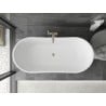 Mexen Montana baignoire autoportante 170 x 80 cm, blanche/noire, trop-plein en nickel brossé - 52011708075-97