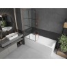 Mexen Next L paroi de baignoire à 1 vantail 80 x 150 cm, grille noire, cuivre brossé - 895-080-000-03-77-65