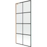 Mexen Next L paroi de baignoire à 1 vantail 80 x 150 cm, grille noire, cuivre brossé - 895-080-000-03-77-65