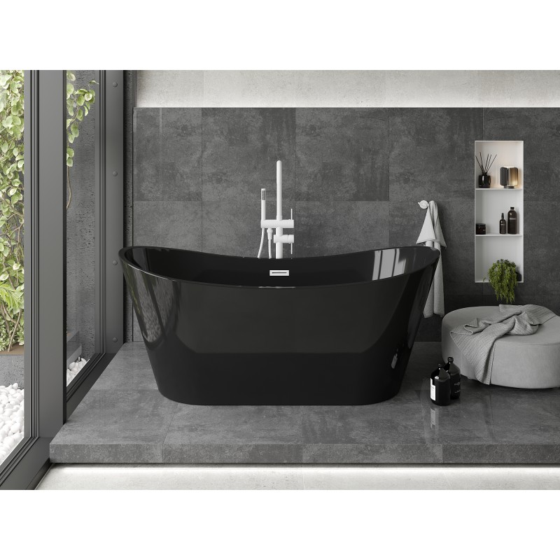 Mexen Montana baignoire autoportante 170 x 80 cm, noire, trop-plein blanc - 52011708070-20