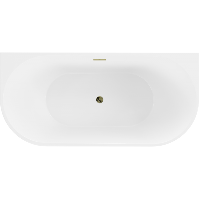 Mexen Oval baignoire autoportante adossée 170 x 80 cm, blanche/noire, trop-plein doré - 52671708075-50