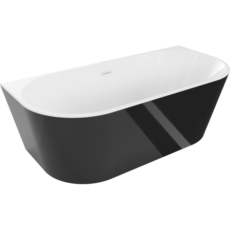 Baignoire Mexen Oval autoportante murale 170 x 80 cm, blanche/noire, trop-plein blanc - 52671708075-20