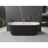 Mexen Oval baignoire autoportante adossée 160 x 80 cm, blanche/noire, trop-plein or rose - 52671608075-60