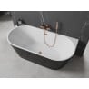 Mexen Oval baignoire autoportante murale 170 x 80 cm, blanc/noir, trop-plein or rose - 52671708075-60