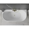 Mexen Oval baignoire autoportante murale 160 x 80 cm, blanche/noire, trop-plein doré brossé - 52671608075-55