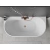 Mexen Oval baignoire autoportante murale 170 x 80 cm, blanc/noir, trop-plein or rose - 52671708075-60