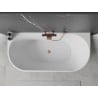 Mexen Oval baignoire autoportante adossée 170 x 80 cm, blanc/noir, trop-plein en cuivre brossé - 52671708075-65