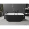 Mexen Oval baignoire autoportante adossée 160 x 80 cm, blanc/noir, trop-plein noir - 52671608075-70