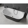 Mexen Oval baignoire autoportante adossée 160 x 80 cm, blanc/noir, trop-plein noir - 52671608075-70