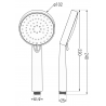 Mexen R-75 poignée de douche 3 fonctions, noire - 79575-70