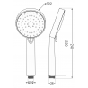Mexen R-75 pomme de douche à 3 fonctions, noire - 79575-70