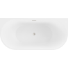 Baignoire Mexen Oval autoportante murale 170 x 80 cm, blanche/noire, trop-plein en nickel brossé - 52671708075-97
