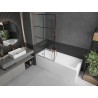 Mexen Next L paroi de baignoire 1 volet 90 x 150 cm, grille noire, cuivre brossé - 895-090-000-03-77-65